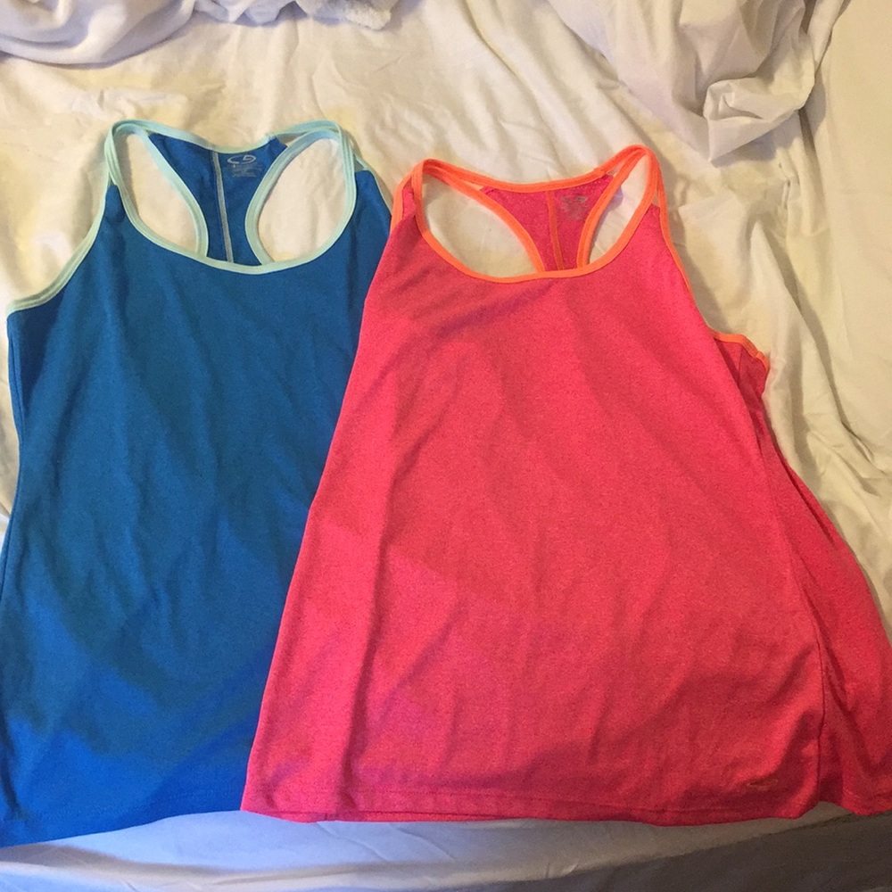 Champion women's workout tank tops Pink & Blue